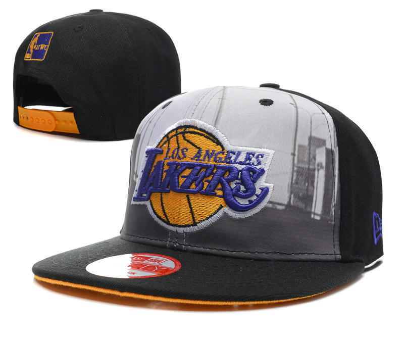Los Angeles Lakers Black Snapback Hat SD 0512